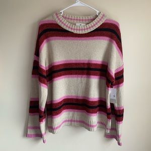 BP Everyday Striped Crewneck Sweater Chenille NWT